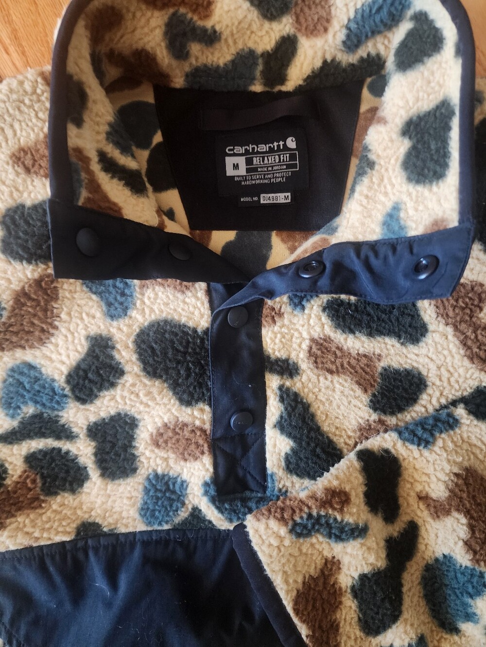 New Carhartt Retro Camo Snap Sherpa Shirt Pullover M Med Mens - Picture 2 of 3